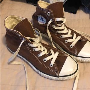 Brown hi top Converse
